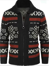 Theo | Vintage Fair Isle Cardigan Vest Black Red Cream