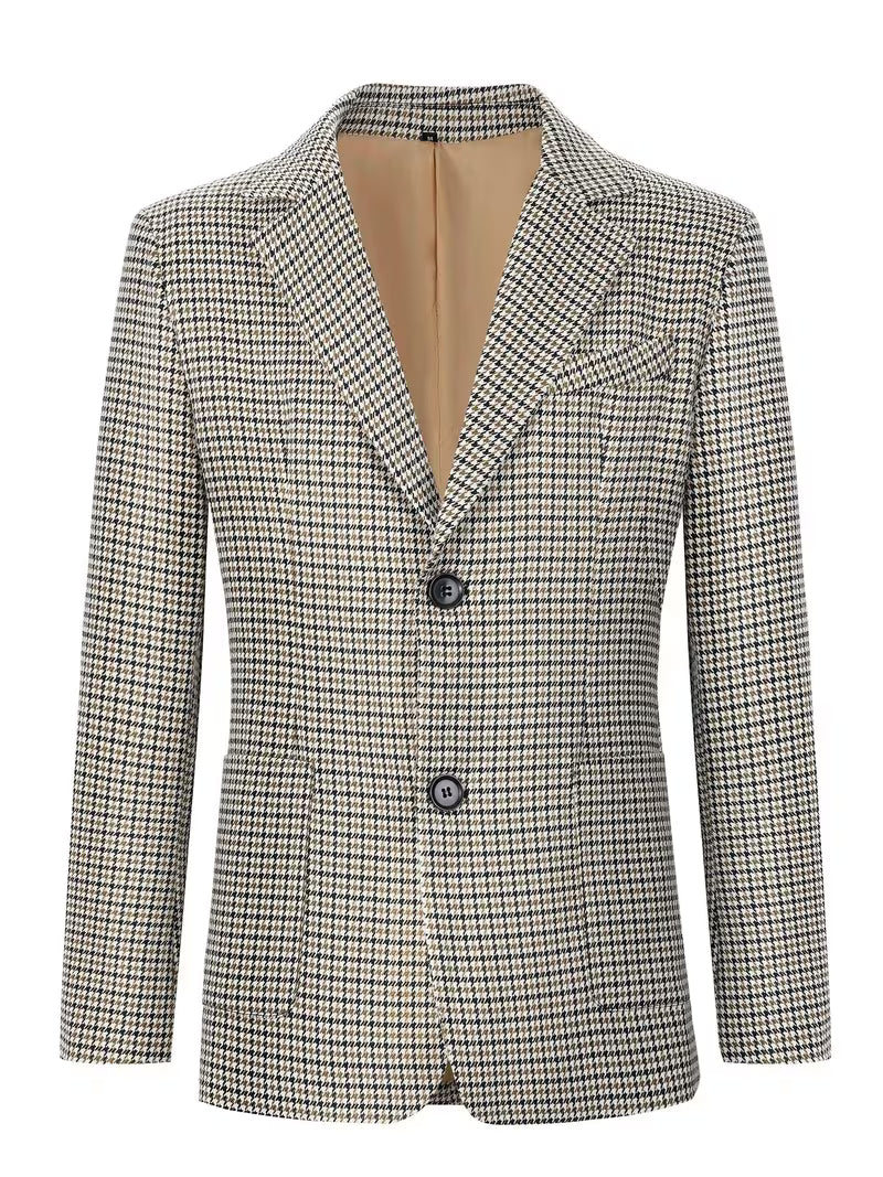 Cliff | Houndstooth Blazer Black White Single Breasted