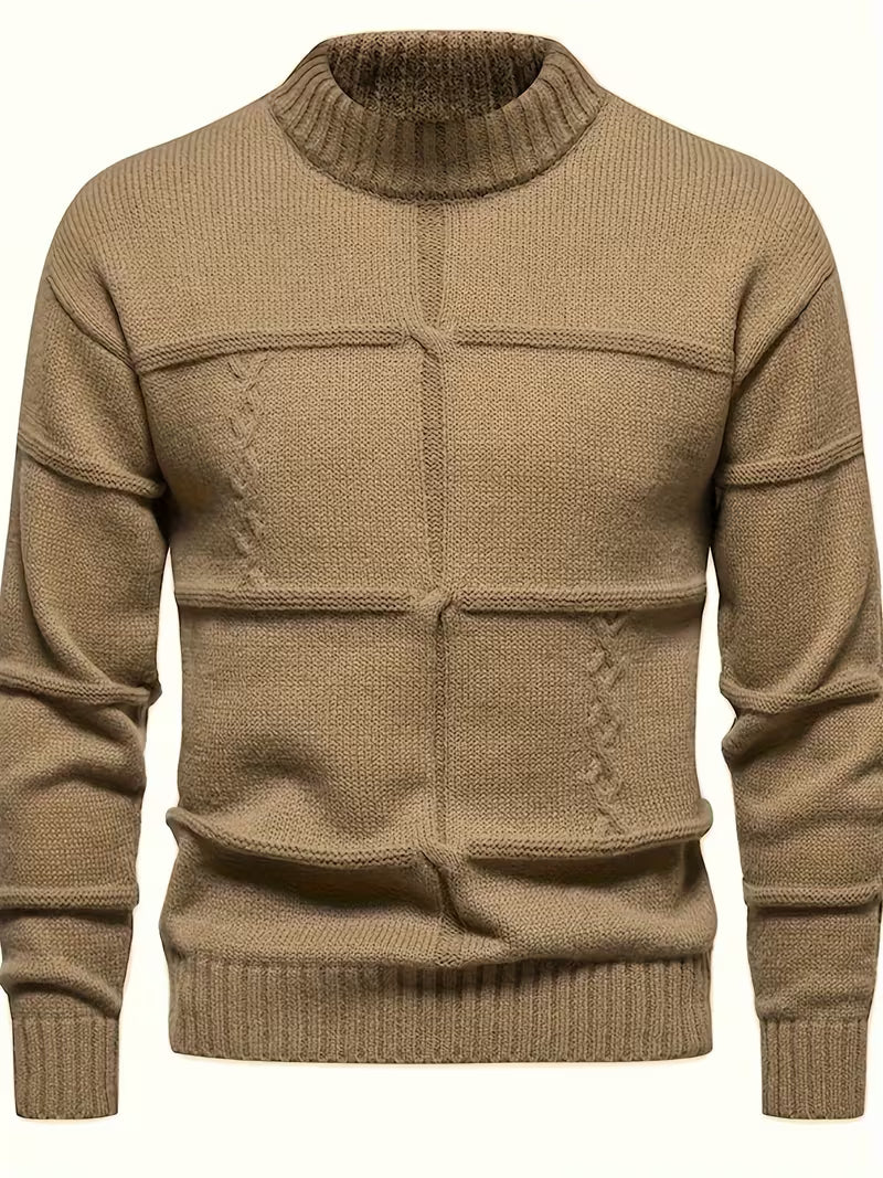 Otto | Crew Neck Sweater Beige Cable Knit Long Sleeve