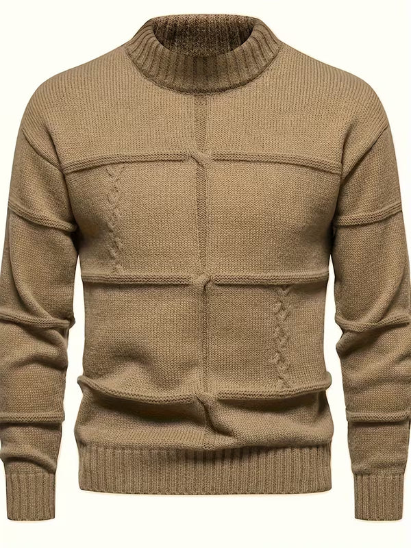 Otto | Crew Neck Sweater Beige Cable Knit Long Sleeve