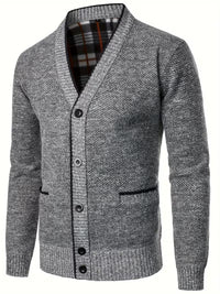 Jude | Casual Cable Knit Cardigan Gray Button Front