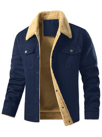 Blake | Sherpa Lined Denim Jacket Navy Trucker