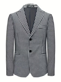 Heath | Houndstooth Check Blazer Black White