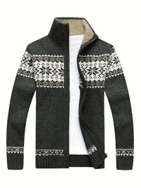 Voss | Icelandic Knit Cardigan Vest Dark Green White Fair Isle
