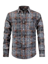 Blake | Vintage Plaid Flannel Shirt Gray Brown