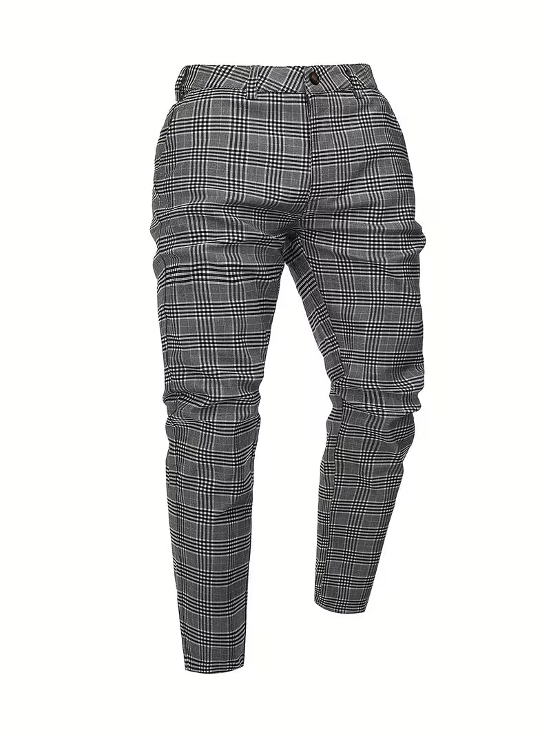 Blake | Tailored Plaid Dress Pants Gray Check