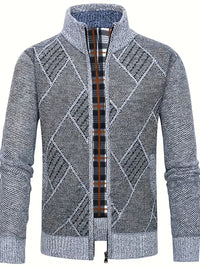 Theo | Cable Knit Cardigan Vest Gray Zip Collar