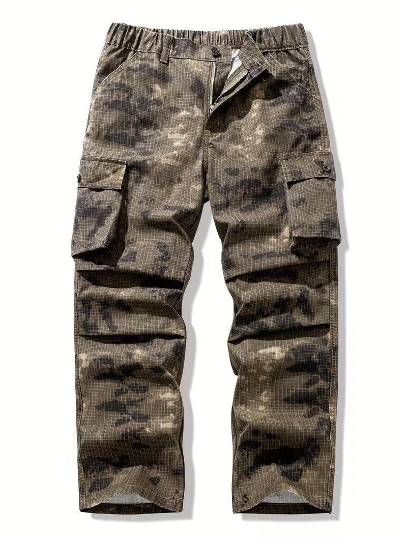 Cliff | Cargo Pants Khaki Camo Utility Multiple Pocket