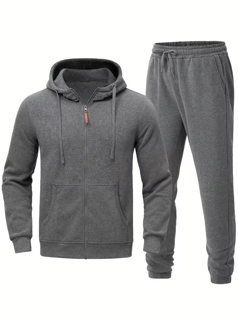 Tate | Casual Zip Up Hoodie Sweatsuit Gray