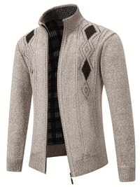 Zeke | Argyle Knit Cardigan Vest Cream Black Diamond