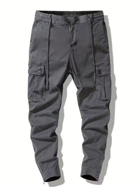 Caleb | Mens Cargo Pants Gray Tapered Jogger Cuff