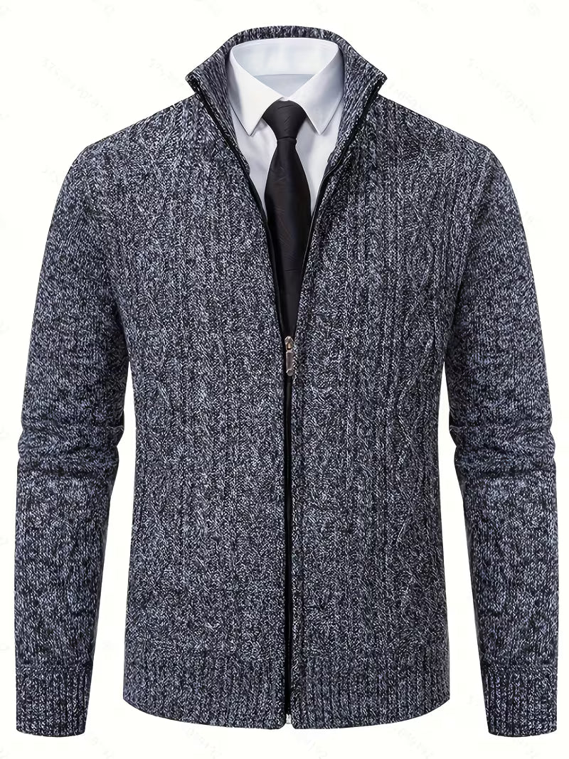 Arlo | Cable Knit Sweater Vest Charcoal Zip Up