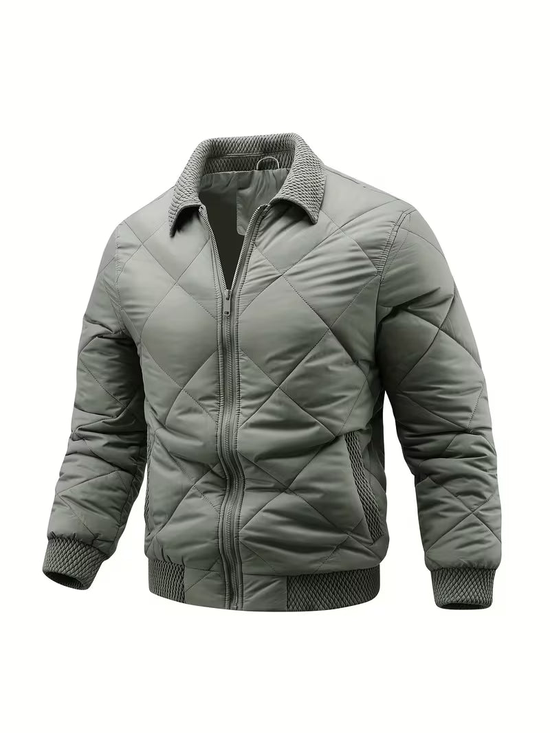 Blake | Quilted Puffer Jacket Gray Zip Up