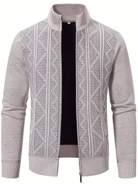 Tate | Geometric Knit Cardigan Vest Cream Diamond Pattern
