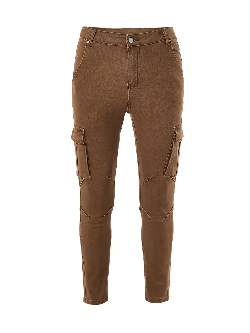 Nate | Cargo Pants Brown Tapered Leg
