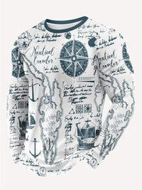 Blake | Graphic Sweater Cream Nautical Traveler