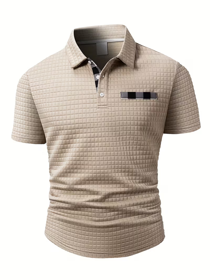 Luca | Textured Polo Shirt Cream Chest Pocket