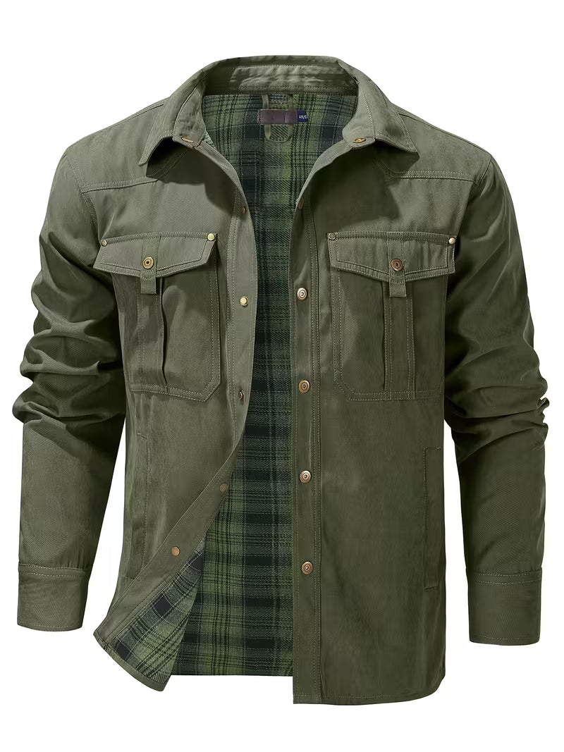 Cliff | Utility Jacket Olive Green Cargo Pockets