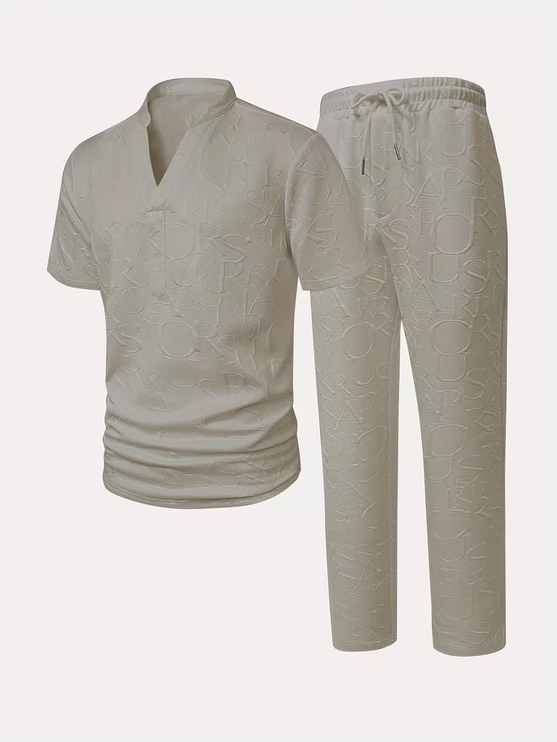 Otto | Lounge Sweatsuit Cream Embossed Print