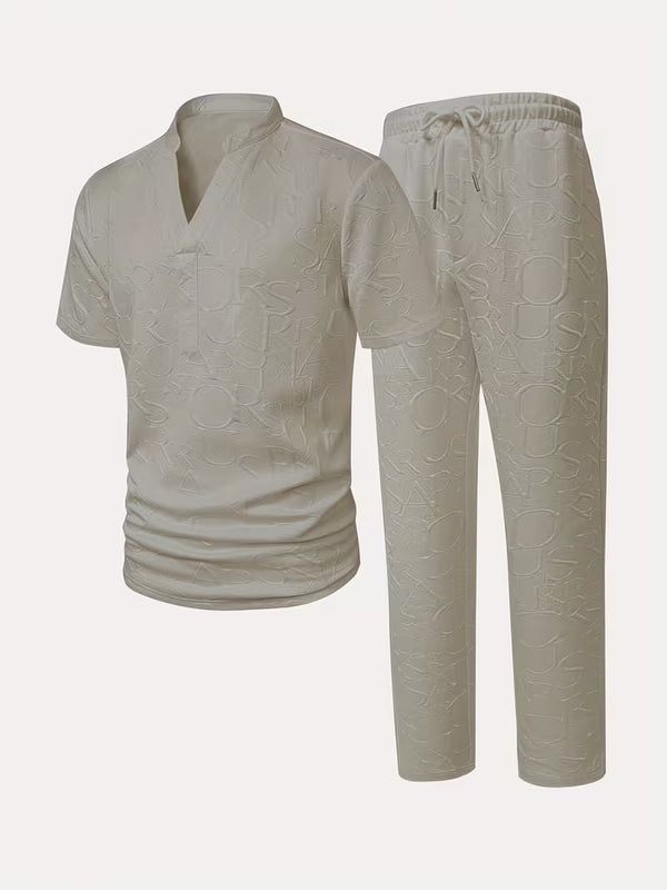 Otto | Lounge Sweatsuit Cream Embossed Print