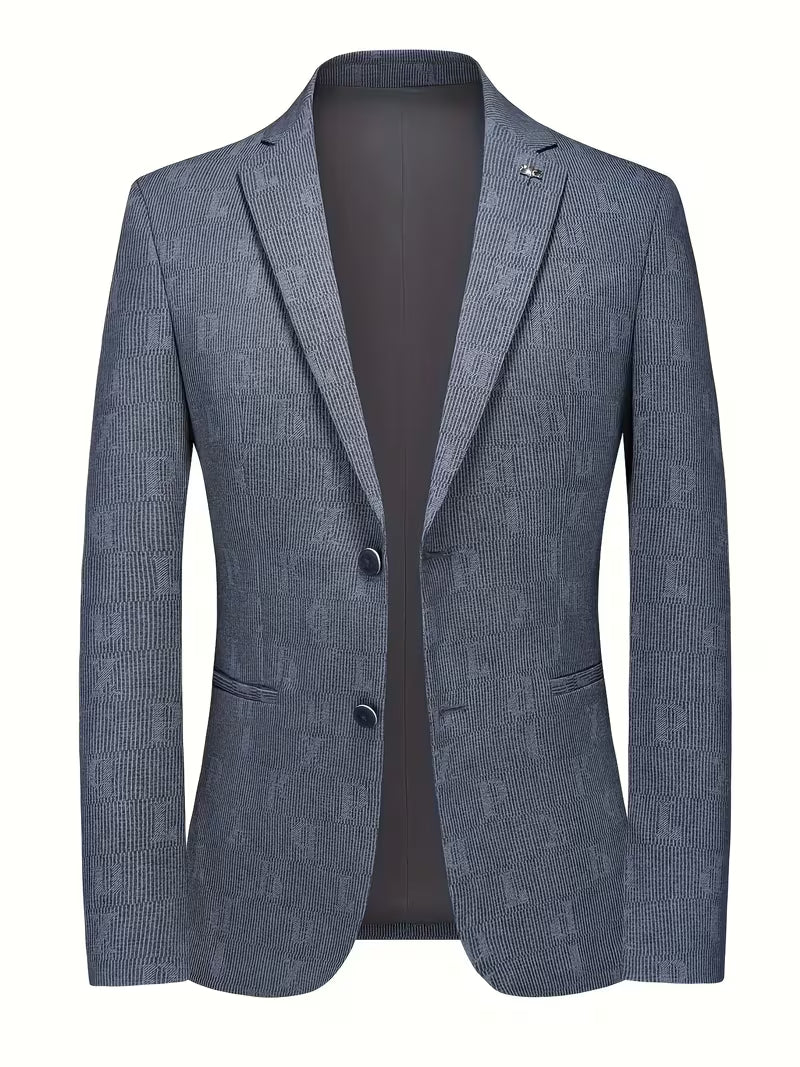 Rex | Smart Casual Tailored Blazer Gray Ribbed Knit