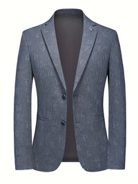 Rex | Smart Casual Tailored Blazer Gray Ribbed Knit