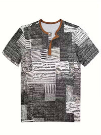 Noel | Boho Graphic Henley Shirt Cream Black