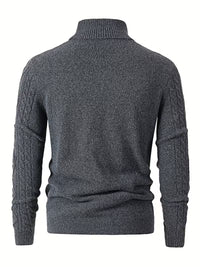 Otto | Turtleneck Cable Knit Sweater Charcoal Gray