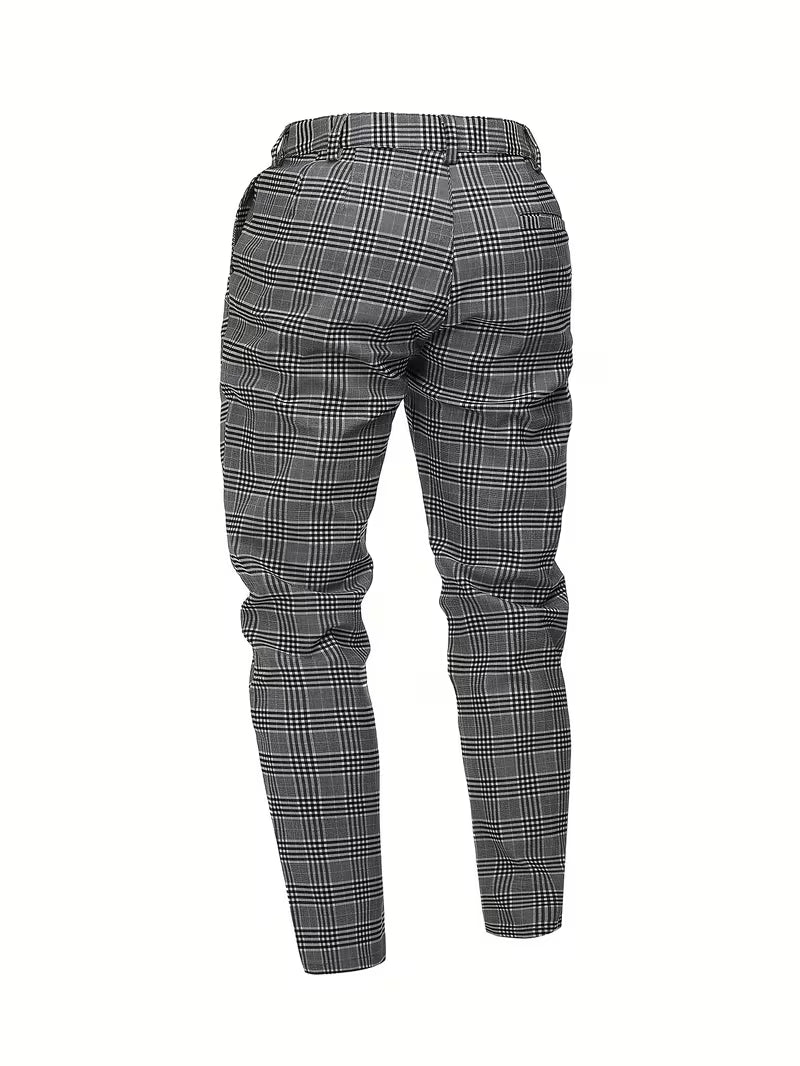 Blake | Tailored Plaid Dress Pants Gray Check