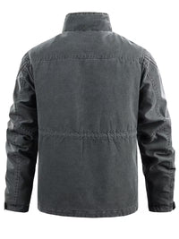 Blake | Utility Cargo Denim Jacket Charcoal Quilted
