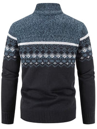 Otto | Geometric Wool Cardigan Black Gray White