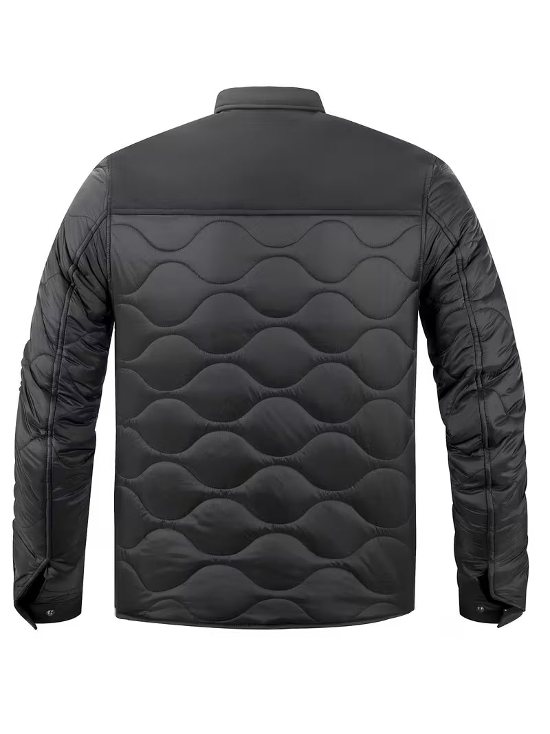 Callum | Quilted Puffer Jacket Black Cargo Pocket