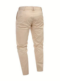 Bram | Mens Chinos Beige Tapered Stretch