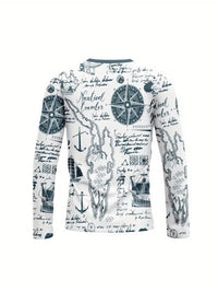 Blake | Graphic Sweater Cream Nautical Traveler