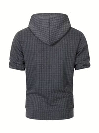 Leon | Casual Quilted Hoodie Gray Short Sleeve Orange Drawstrings