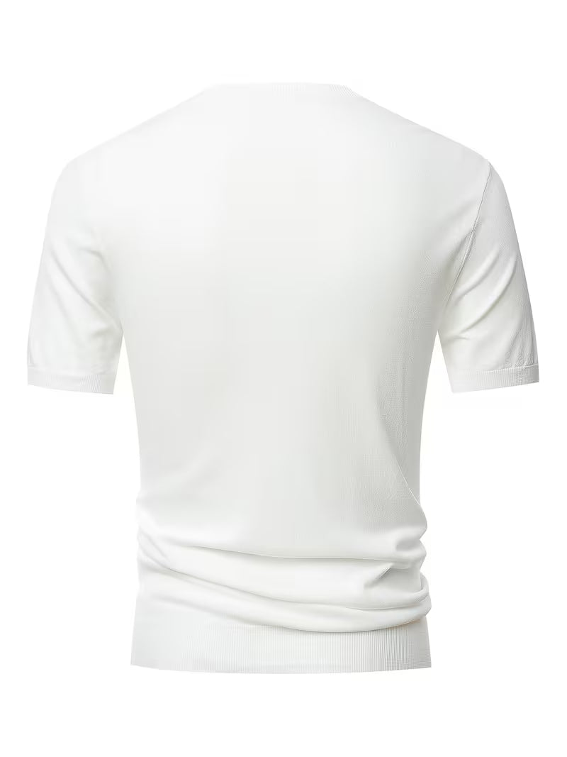 Cruz | V Neck Mens T Shirt White Short Sleeve