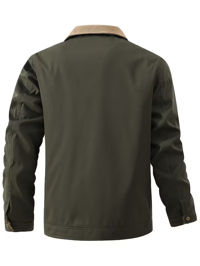 Cliff | Utility Cargo Jacket Olive Sherpa Lined