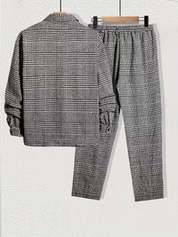 Milo | Casual Houndstooth Sweatsuit Black White