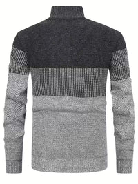Heath | Casual Colorblock Zip Up Sweater Vest Gray Cream