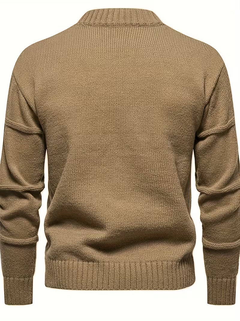 Otto | Crew Neck Sweater Beige Cable Knit Long Sleeve