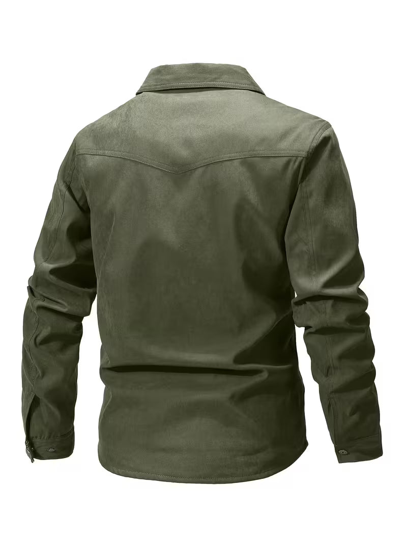 Cliff | Utility Jacket Olive Green Cargo Pockets