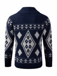 Blake | Argyle Cardigan Sweater Vest Navy Cream
