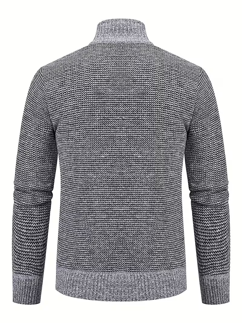 Theo | Quilted Puffer Vest Gray Knit Colorblock