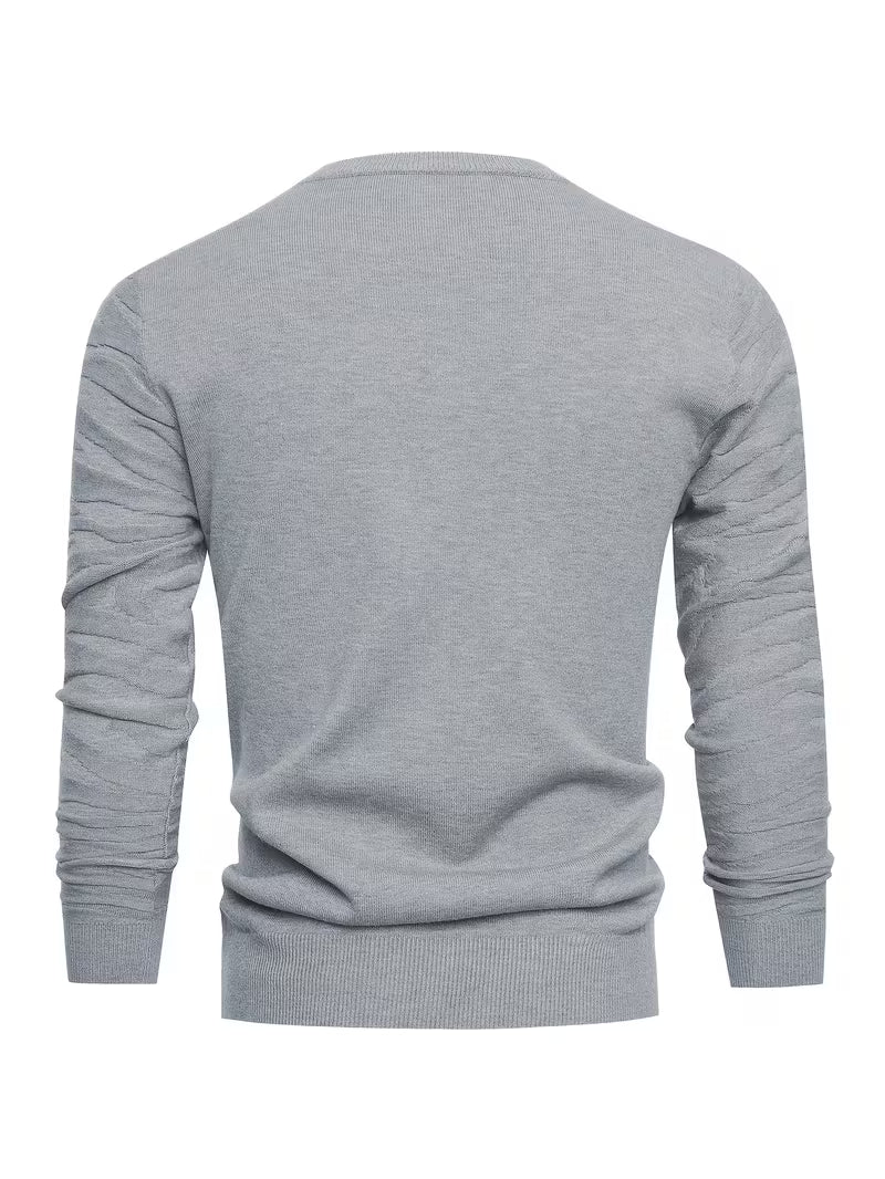 Finn | Casual Crew Neck Sweater Gray Jacquard