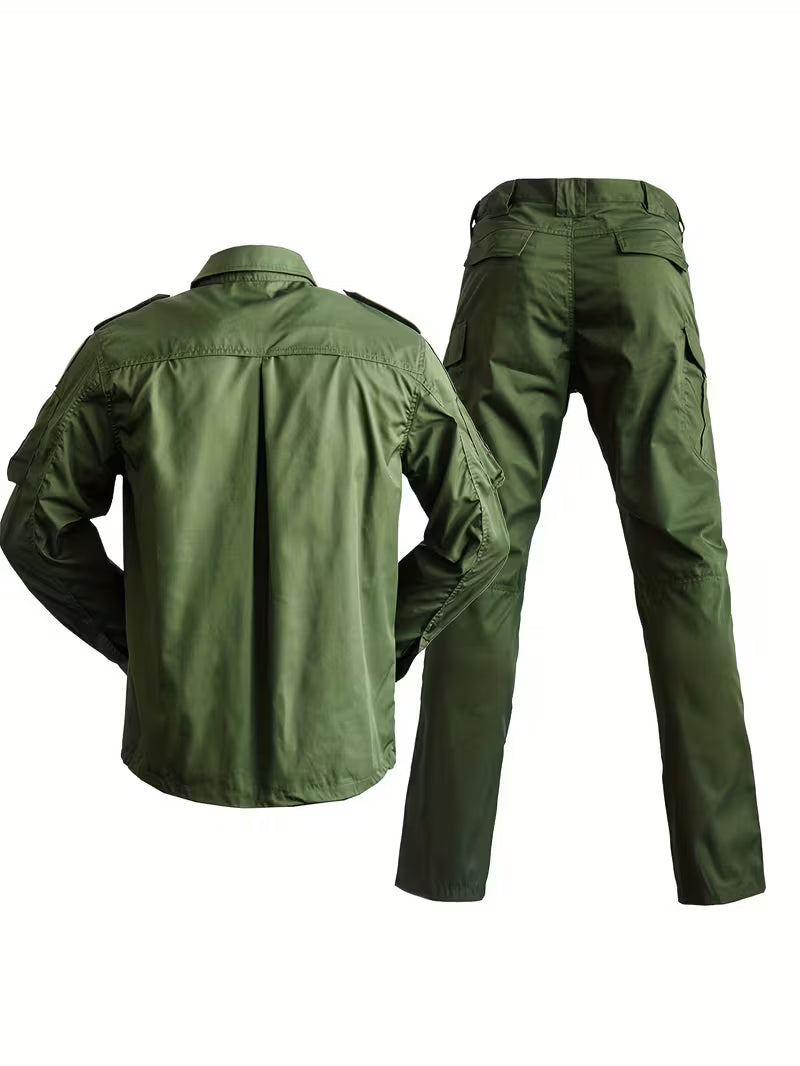Nico | Tactical Utility Shirt Cargo Pants Set Olive