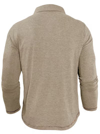 Jack | Casual Henley Polo Shirt Beige Striped Pocket