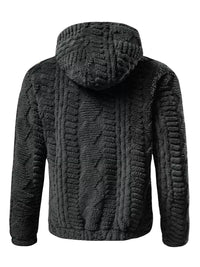 Otto | Fleece Jacket Black Hooded Textured