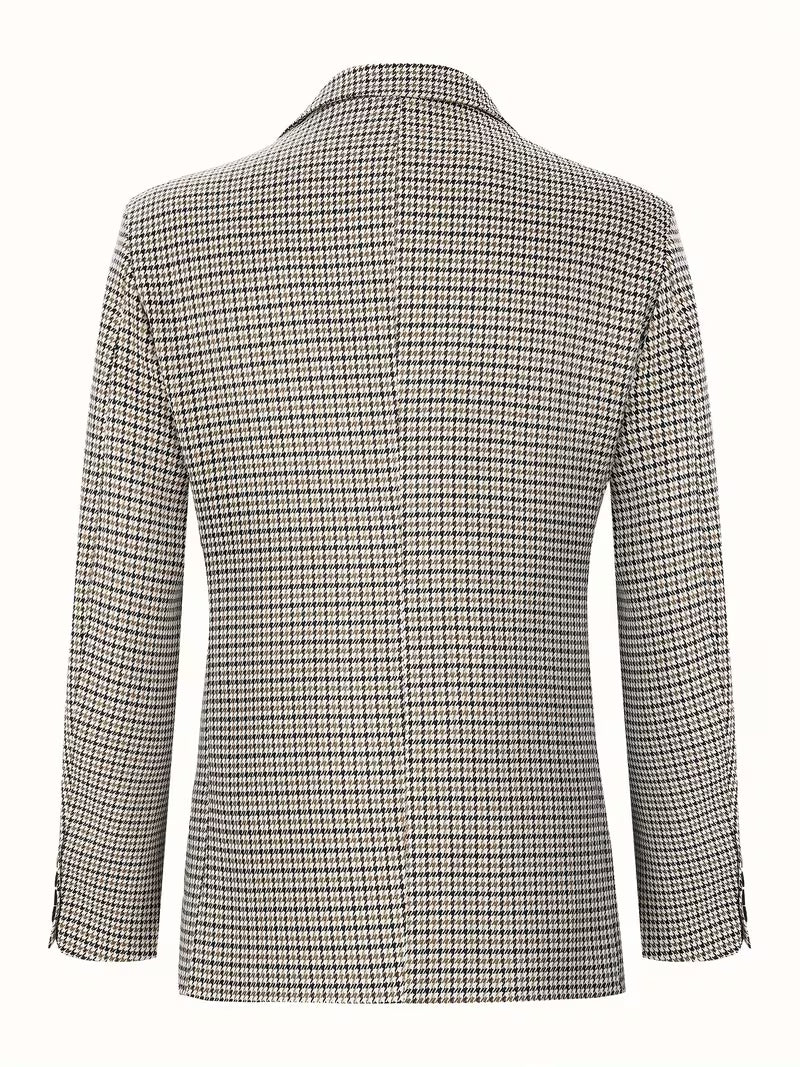 Cliff | Houndstooth Blazer Black White Single Breasted