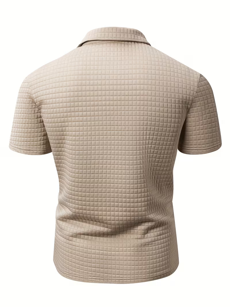 Luca | Textured Polo Shirt Cream Chest Pocket