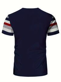 Blake | Striped Colorblock T Shirt Navy Red White Gray